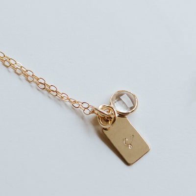 Rectangle Initial Necklace - Jillian Leigh Jewellery - necklaces