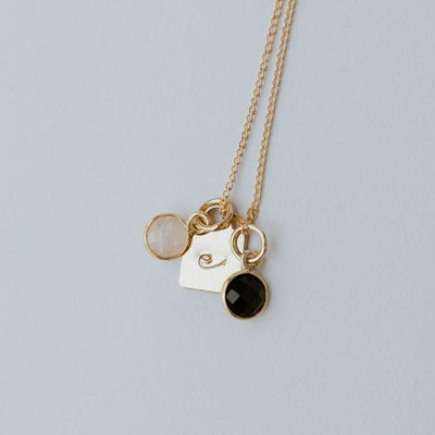 Square Initial Necklace - Jillian Leigh Jewellery - necklaces